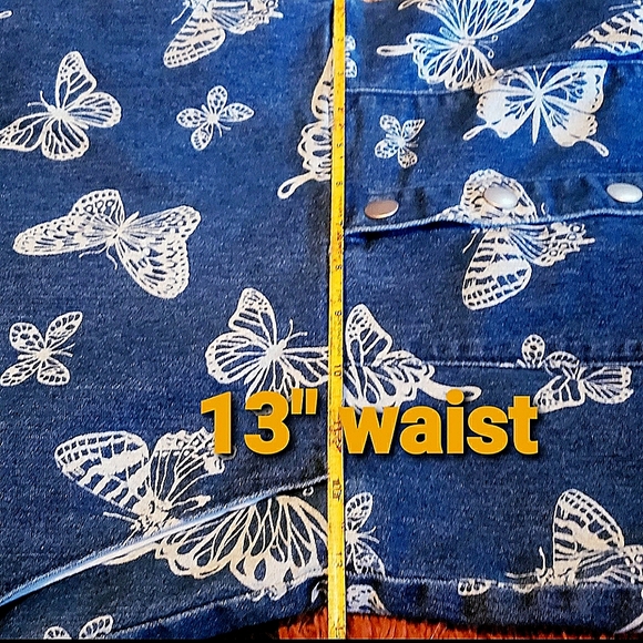 NWT   Denim with White Butterflies Dress - Picture 9 of 13
